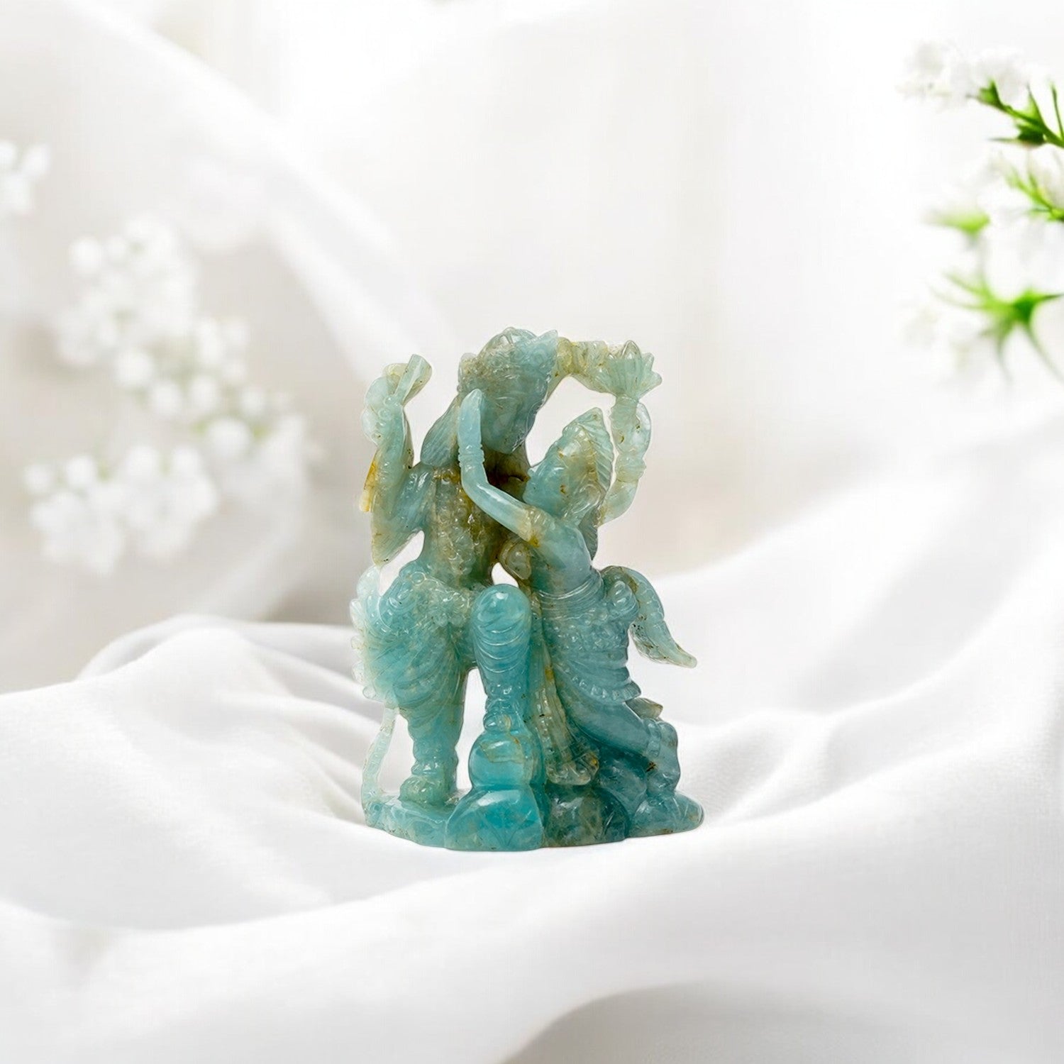 Radha Krishna In Aquamarine