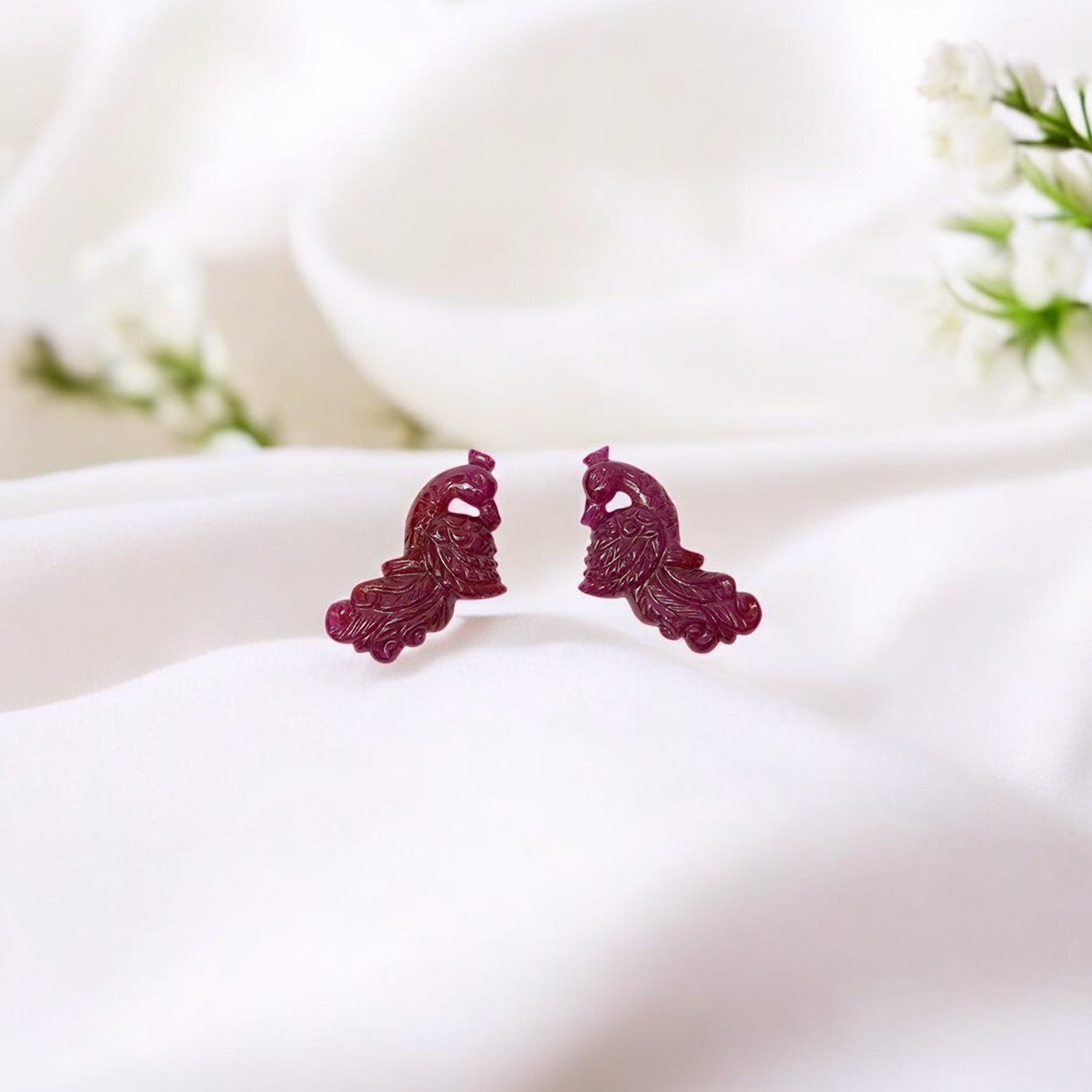 Peacock Pair In Ruby