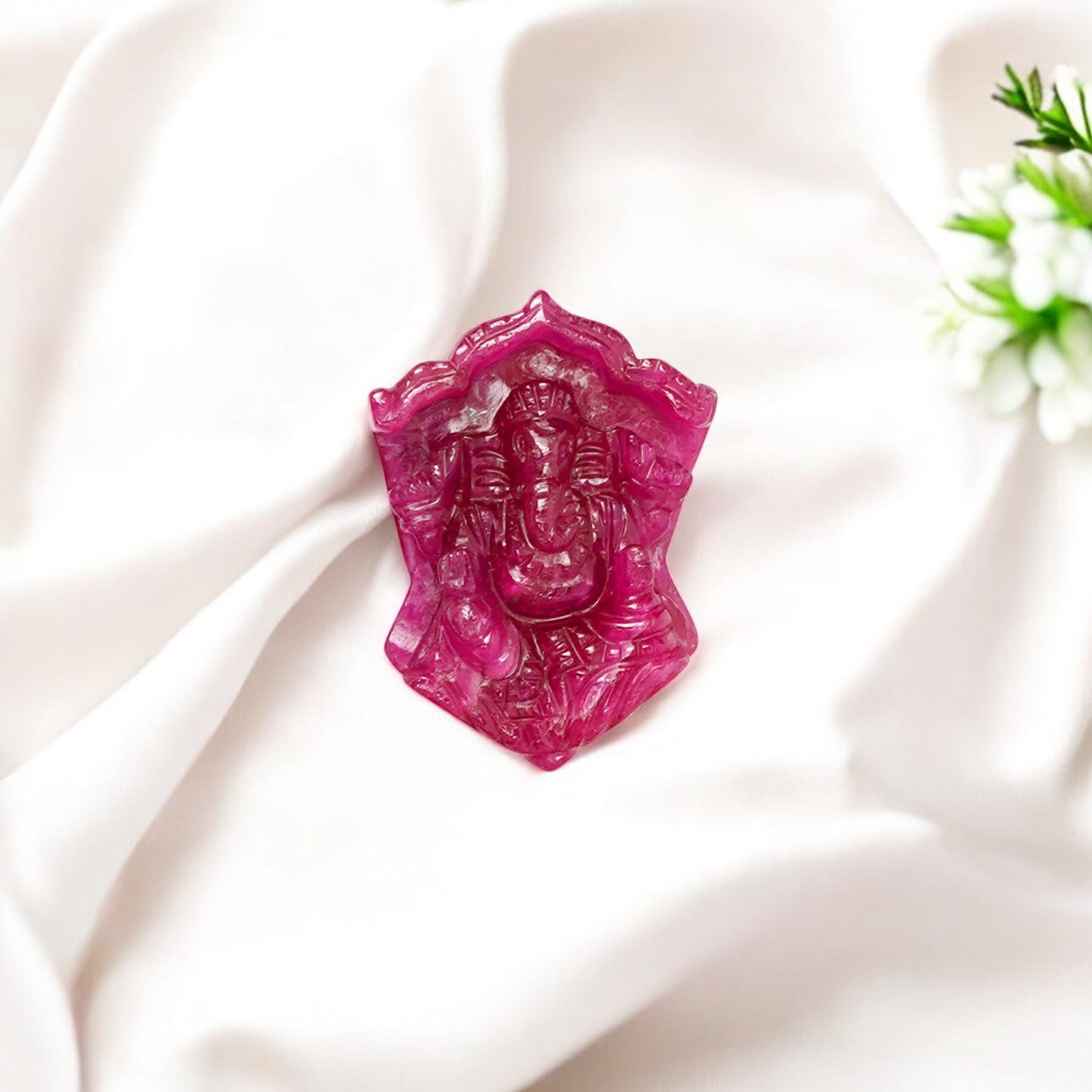 Ganesha Pendant In Ruby